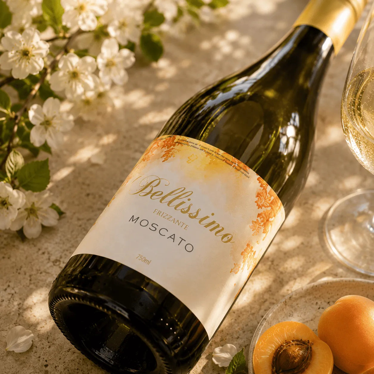 Bellissimo Moscato Frizzante Sweet White Wine 750ml 2