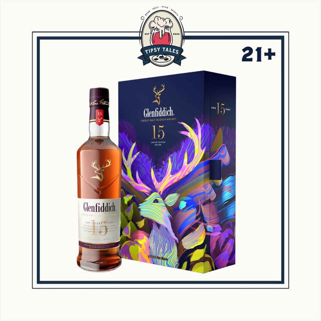 Glenfiddich 15 Years Single Malt Gift Pack with Flask 700ml 1