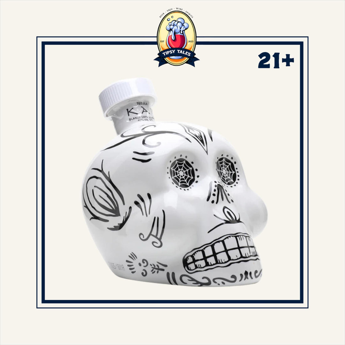 KAH Tequila Blanco Skull Bottle 700ml 1