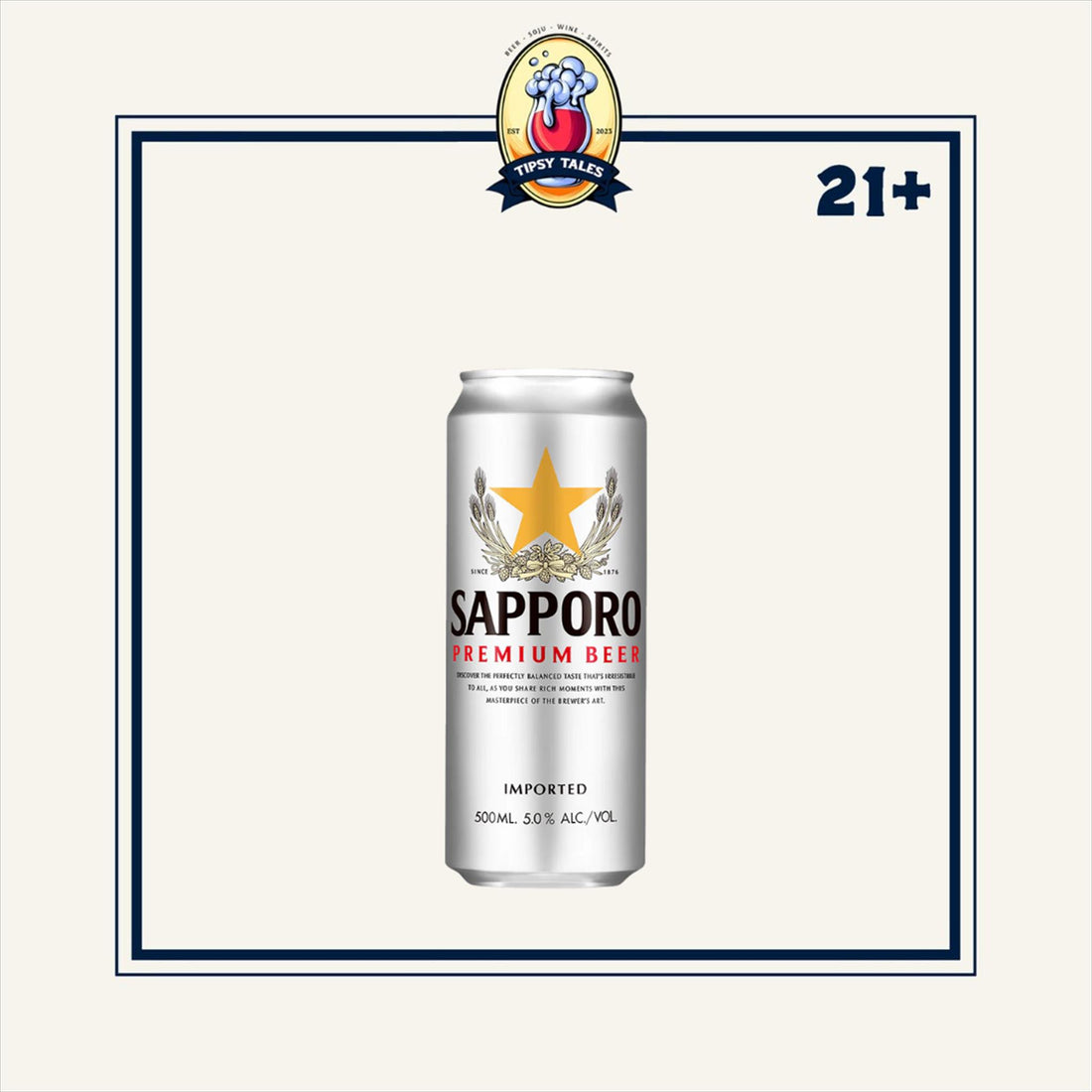 Sapporo Premium Beer Can 500ml 1